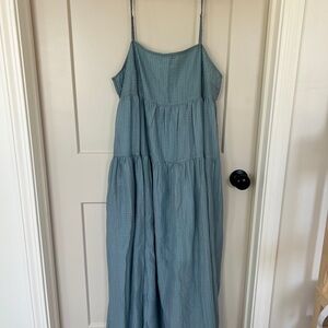 Blue Sleeveless Maxi Dress